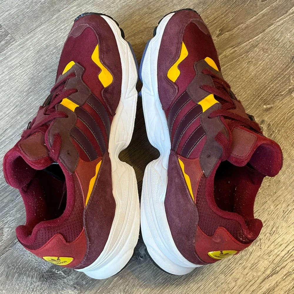 Adidas Yung-1 Mens Noble Maroon Solar Yellow Sneakers DB2602 Size 10